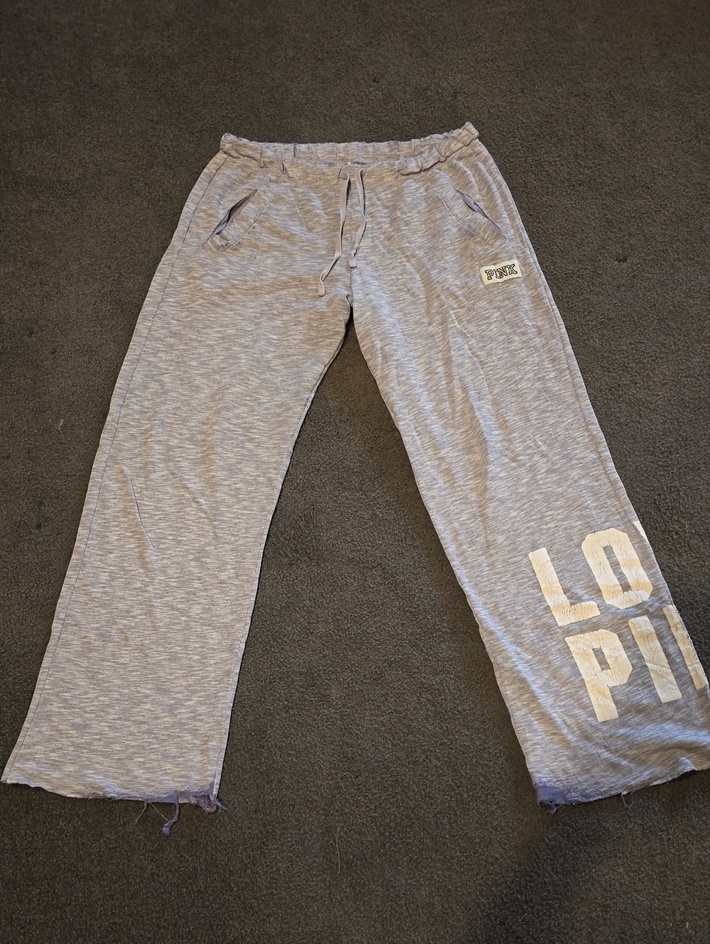 PINK Victoria's Secret Heather Purple Boyfriend Pants